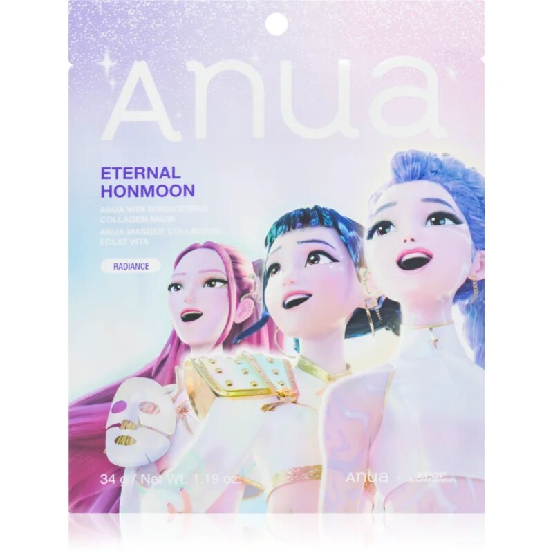 Anua K-Pop Demon Hunters Vita Brightening Collagen Mask rozjasňující plátýnková maska s kolagenem 34 g