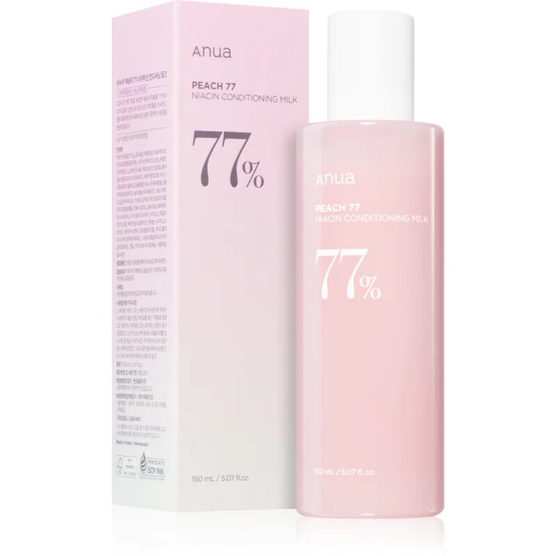 Anua Peach 77% Niacin Conditioning Milk hydratační pleťové mléko pro citlivou a suchou pleť 150 ml
