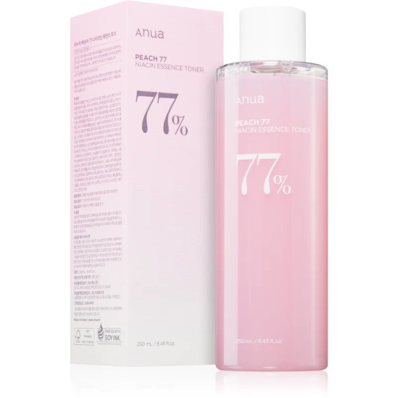 Anua Peach 77% Niacin Essence Toner zjemňující a hydratační tonikum 250 ml