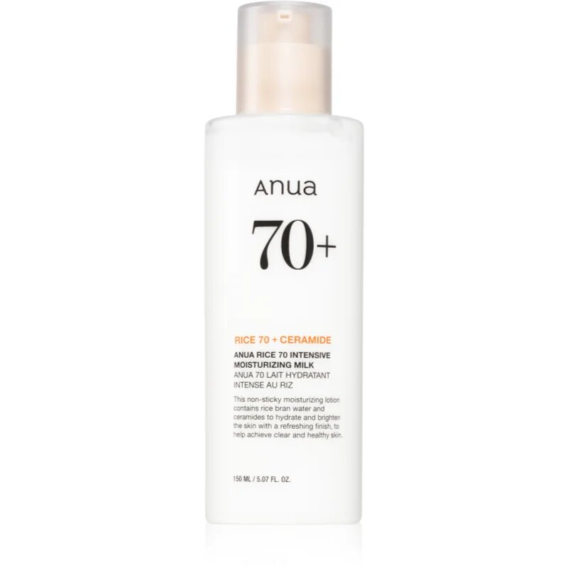 Anua Rice 70 Intensive Moisturizing Milk rozjasňující a hydratační mléko na obličej 150 ml