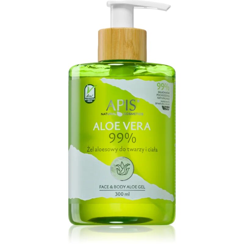 Apis Natural Cosmetics Aloe Vera intenzivně hydratační gel na obličej tělo a vlasy 300 ml