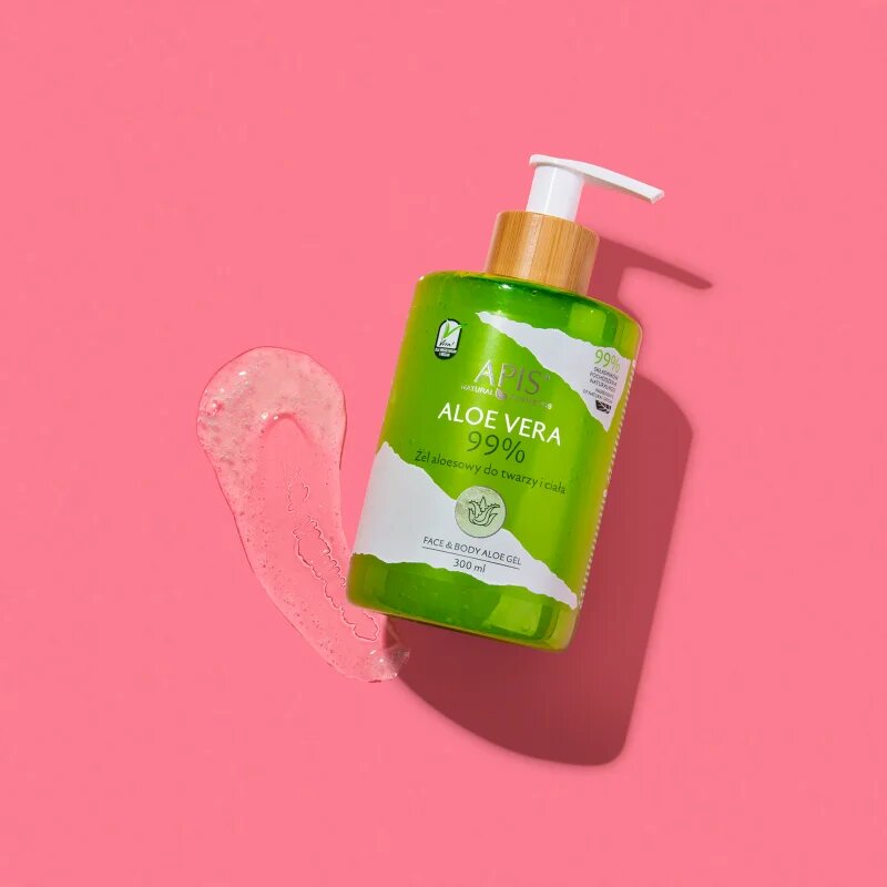 Apis Natural Cosmetics Aloe Vera intenzivně hydratační gel na obličej tělo a vlasy 300 ml