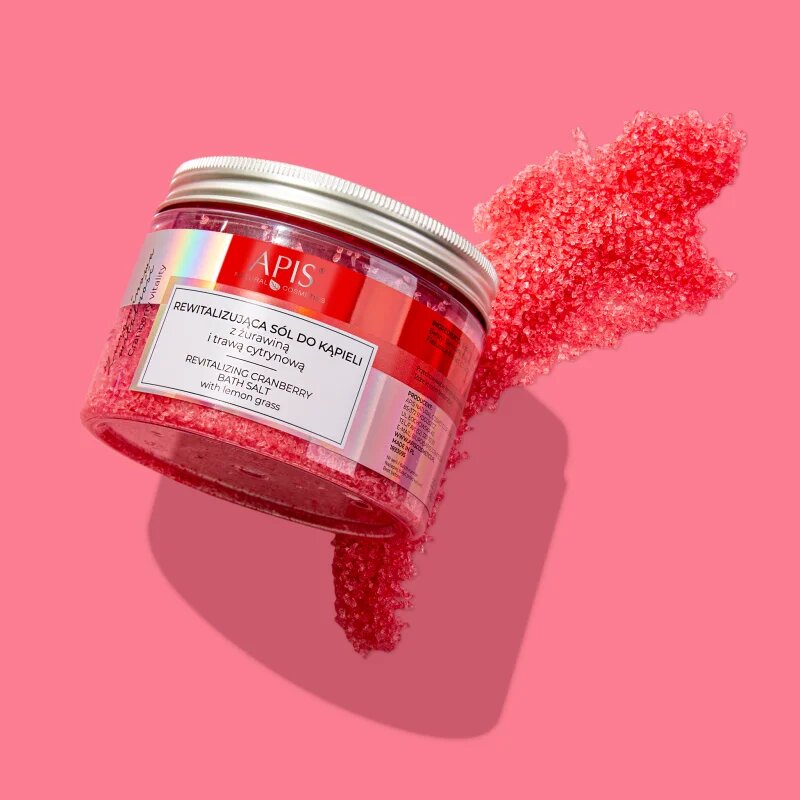 Apis Natural Cosmetics Cranberry Vitality relaxační sůl do koupele s minerály z Mrtvého moře 650 g