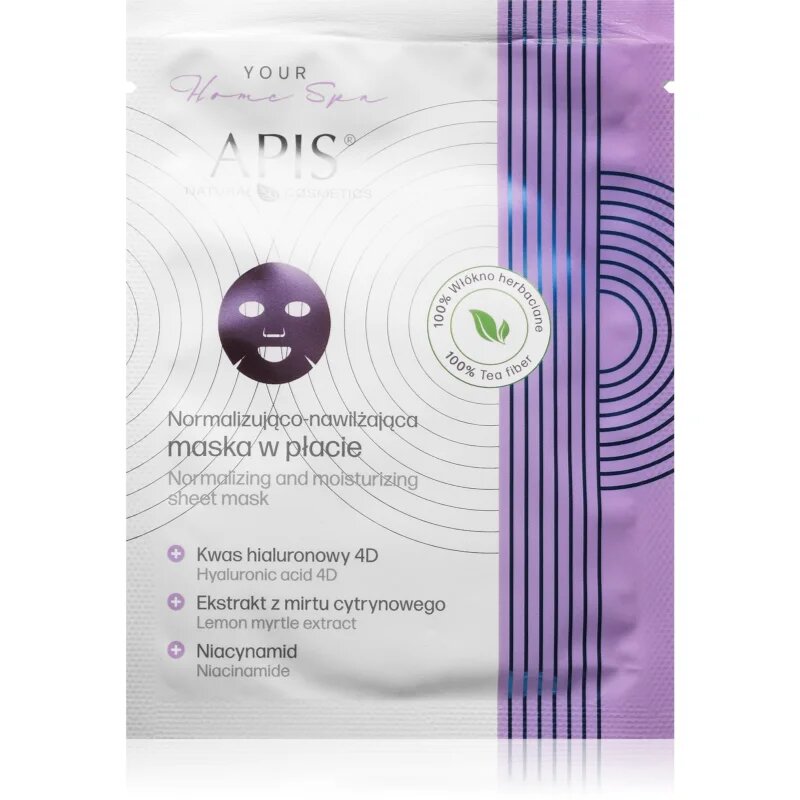 Apis Natural Cosmetics Home Spa hydratační plátýnková maska na obličej 20 g
