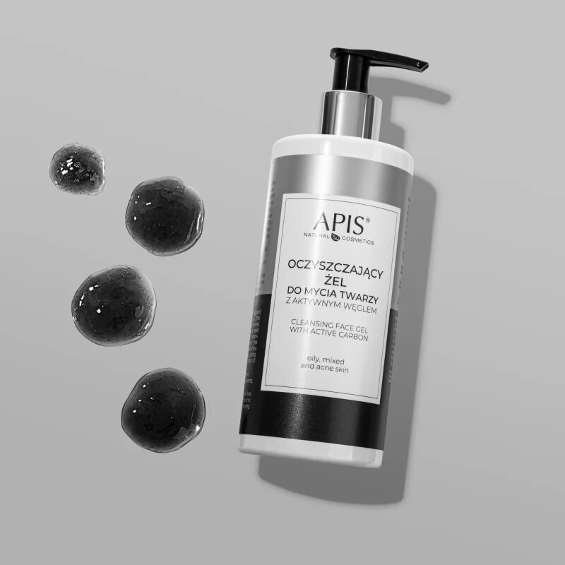 Apis Natural Cosmetics Home TerApis čisticí gel s aktivním uhlím pro mastnou a problematickou pleť 300 ml