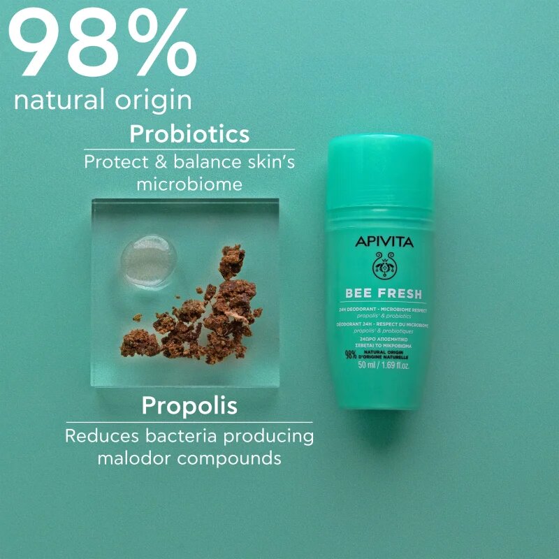 Apivita Bee Fresh Deodorant deodorant roll-on proti pocení a nežádoucímu zápachu 50 ml