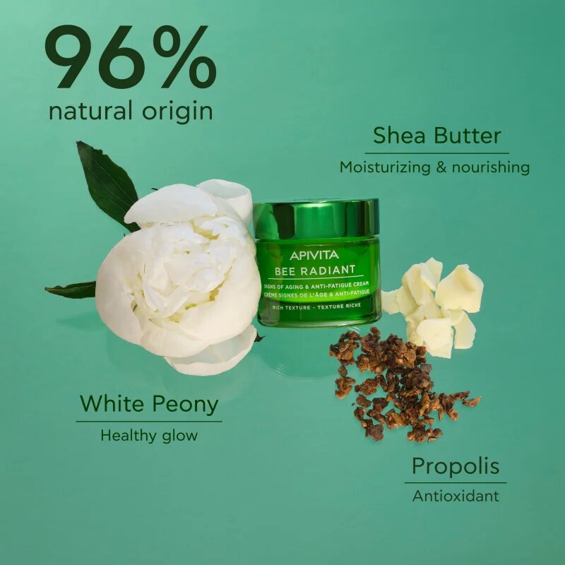 Apivita Bee Radiant Cream - Rich Texture extra výživný pleťový krém proti stárnutí a na zpevnění pleti 50 ml
