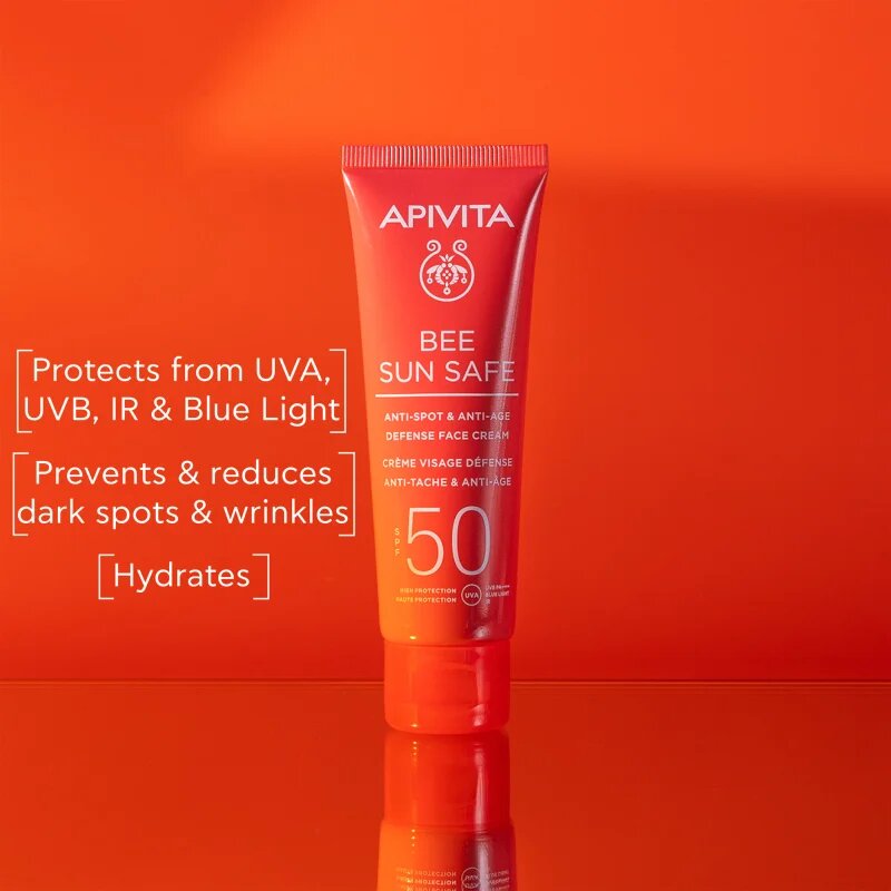 Apivita Bee Sun Safe Anti-Spot and Anti-Age Face Cream SPF 50 ochranný krém proti stárnutí pleti SPF 50 50 ml