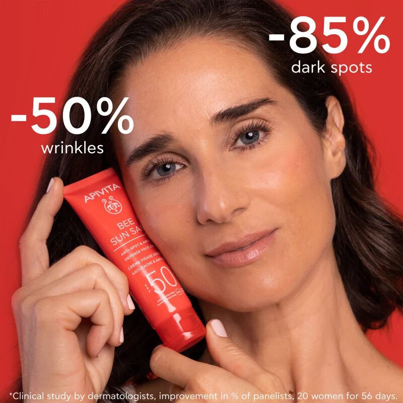 Apivita Bee Sun Safe Anti-Spot and Anti-Age Face Cream SPF 50 ochranný krém proti stárnutí pleti SPF 50 50 ml