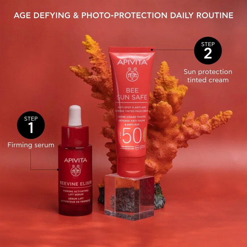Apivita Bee Sun Safe Anti-Spot and Anti-Age Tinted Face Cream SPF50 ochranný tónovací krém na obličej SPF 50 odstín Tinted 50 ml