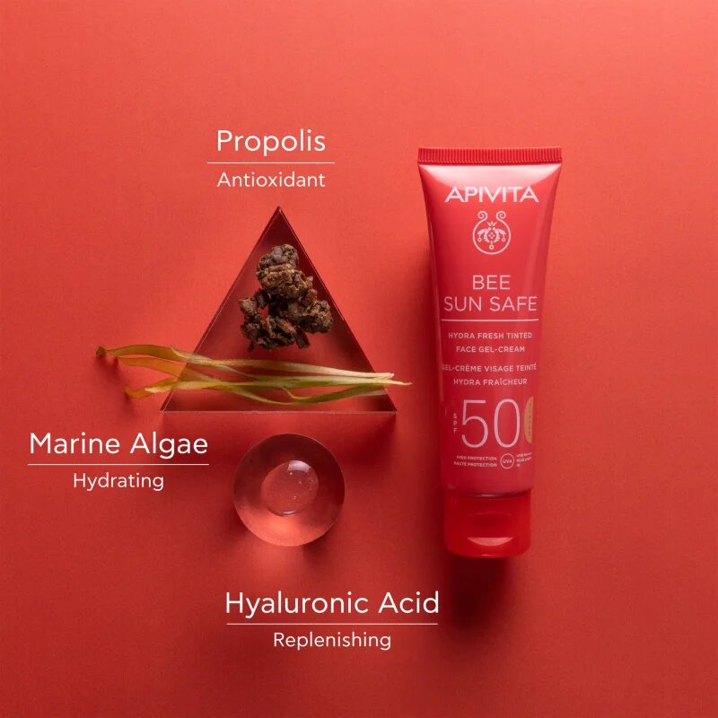 Apivita Bee Sun Safe Hydra Face Tinted Gel-Cream SPF50 tónovaný gel krém SPF 50 50 ml