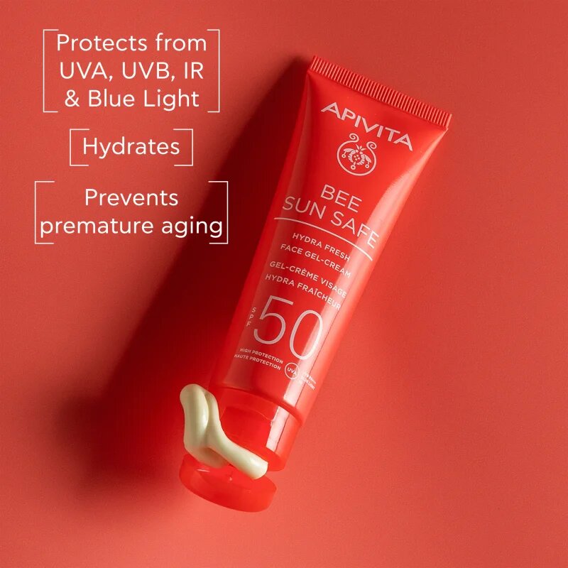 Apivita Bee Sun Safe Hydra Fresh Face Gel-Cream SPF50 hydratační gel krém SPF 50 50 ml