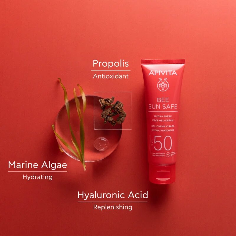 Apivita Bee Sun Safe Hydra Fresh Face Gel-Cream SPF50 hydratační gel krém SPF 50 50 ml