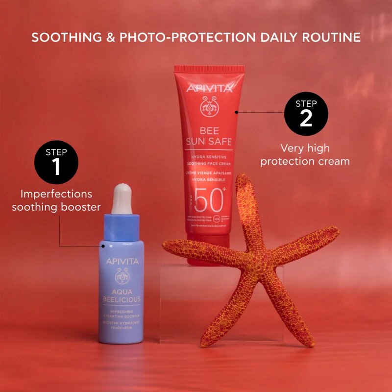 Apivita Bee Sun Safe Hydra Sensitive Soothing Face Cream SPF50+ zklidňující a hydratační krém SPF 50+ 50 ml