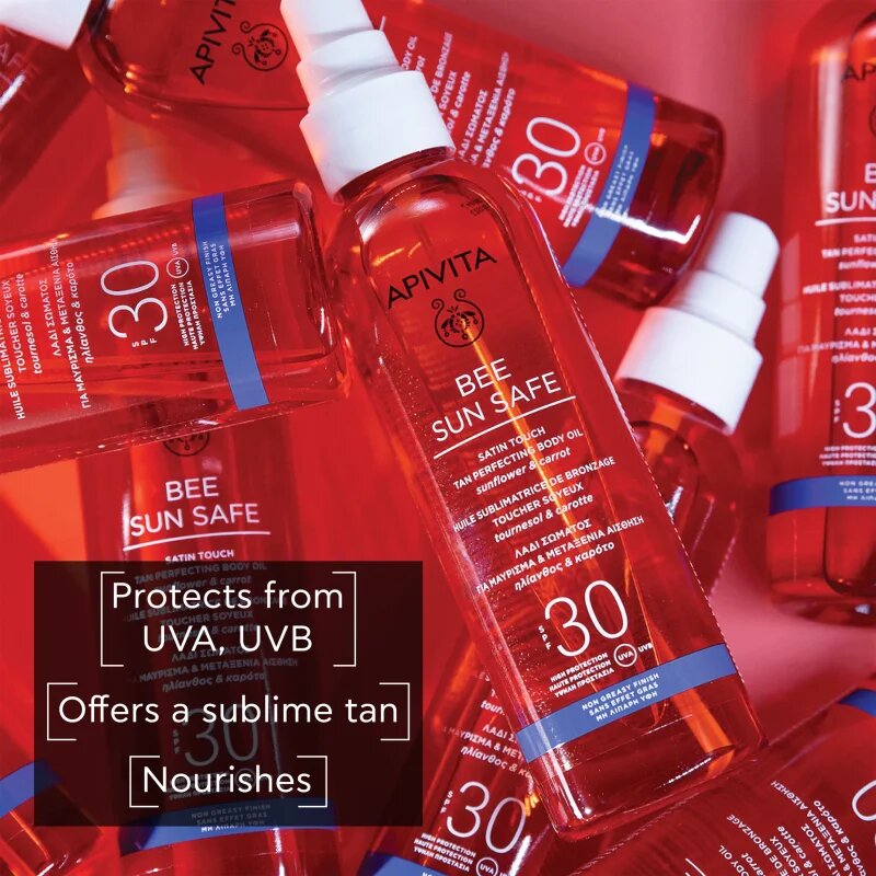 Apivita Bee Sun Safe Satin Touch Oil SPF30 olej na opalování SPF 30 200 ml