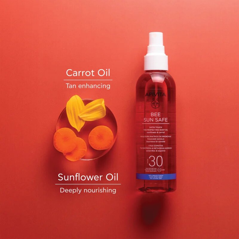 Apivita Bee Sun Safe Satin Touch Oil SPF30 olej na opalování SPF 30 200 ml
