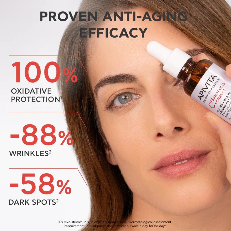 Apivita Bee Tech Concentrates C15 Propolis Correct Serum antioxidační zpevňující pleťové sérum 30 ml