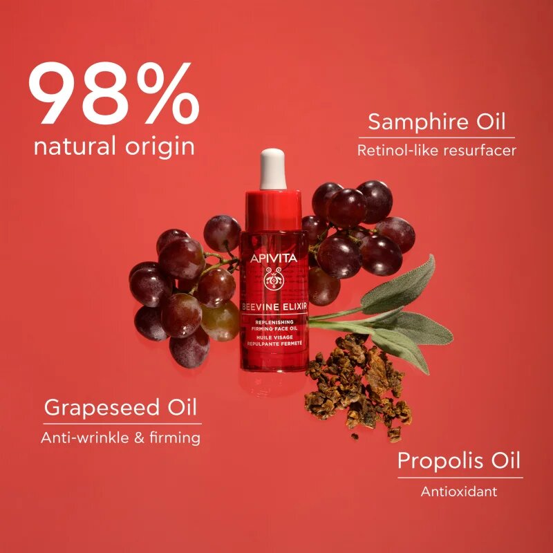 Apivita Beevine Elixir Replenishing Face Oil vyživující pleťový olej s revitalizačním účinkem 30 ml