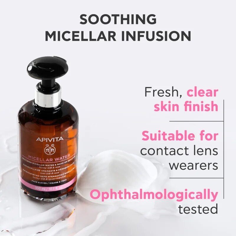 Apivita Cleansing Micellar Water zklidňující micelární voda na obličej a oči 300 ml