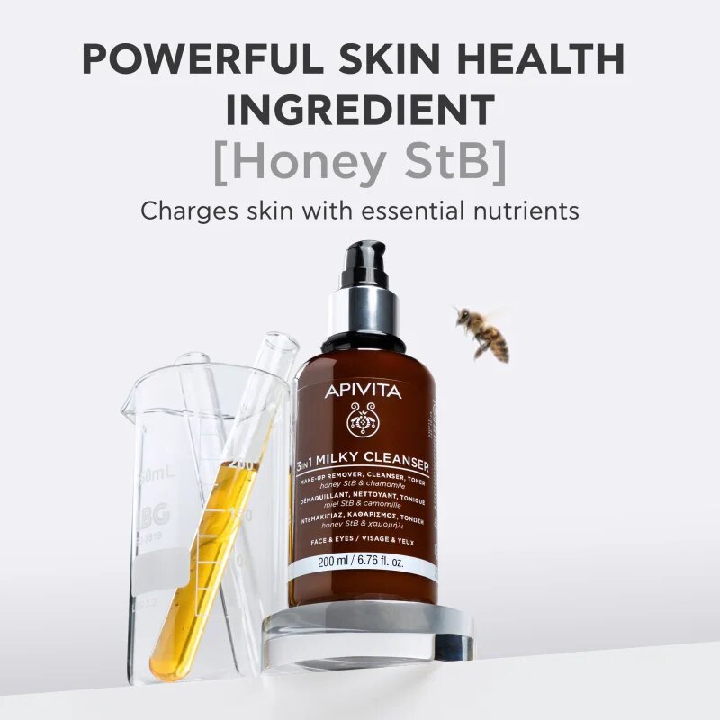 Apivita Cleansing Milk Face & Eyes čisticí mléko 3 v 1 na obličej a oči 200 ml