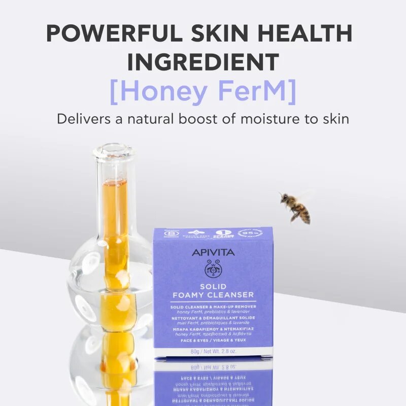 Apivita Cleansing Solid Foamy Cleanser čisticí tuhé mýdlo s hydratačním účinkem 80 g
