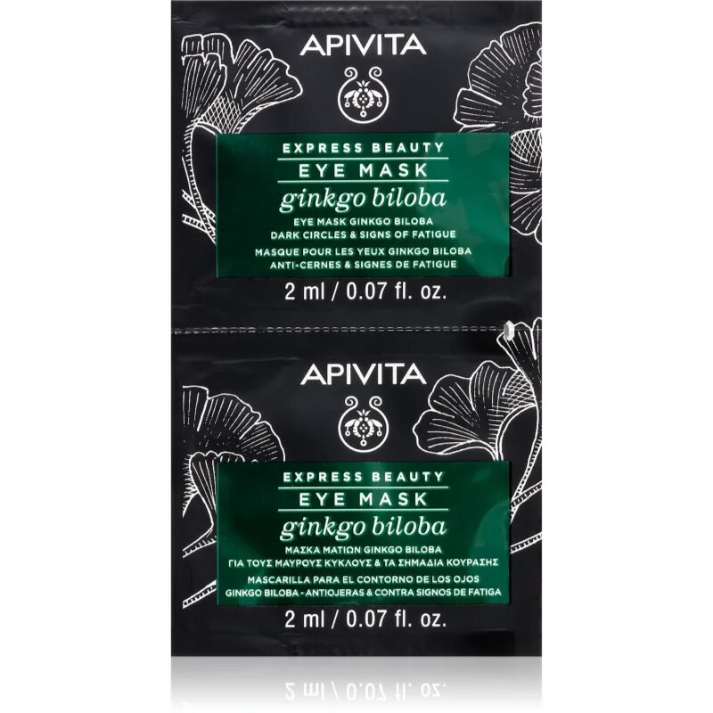 Apivita Express Beauty Eye Mask Gingko Biloba maska na oči proti otokům a tmavým kruhům 2x2 ml