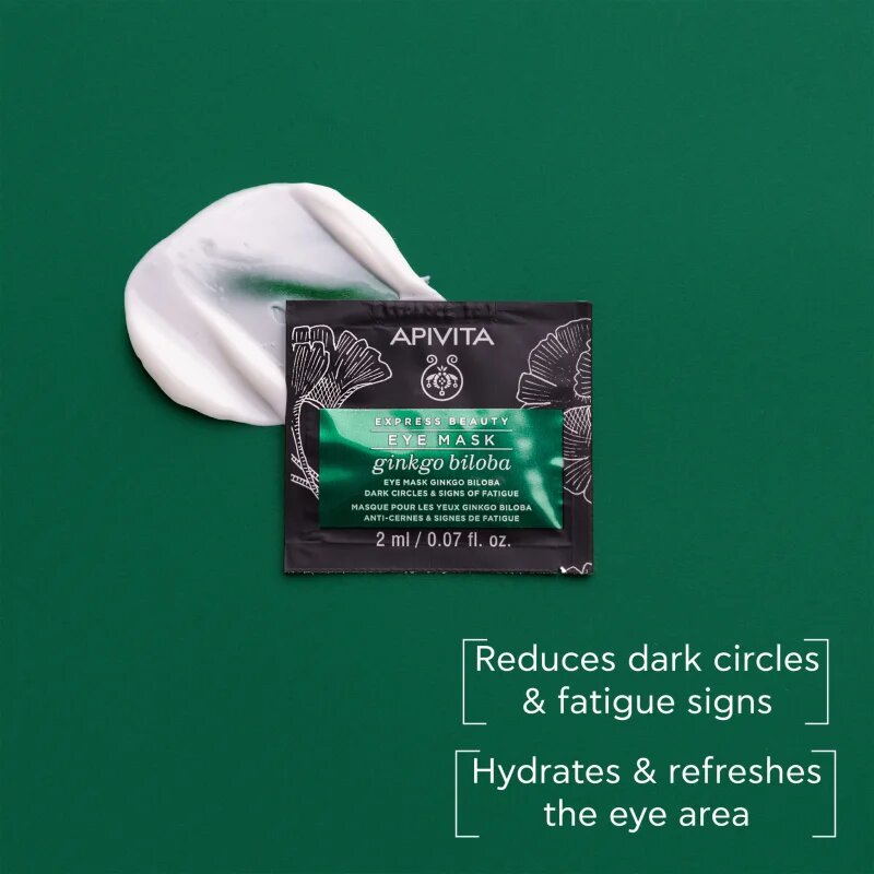 Apivita Express Beauty Eye Mask Gingko Biloba maska na oči proti otokům a tmavým kruhům 2x2 ml