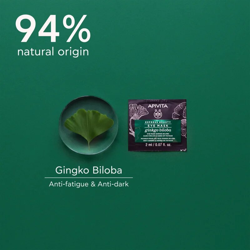 Apivita Express Beauty Eye Mask Gingko Biloba maska na oči proti otokům a tmavým kruhům 2x2 ml