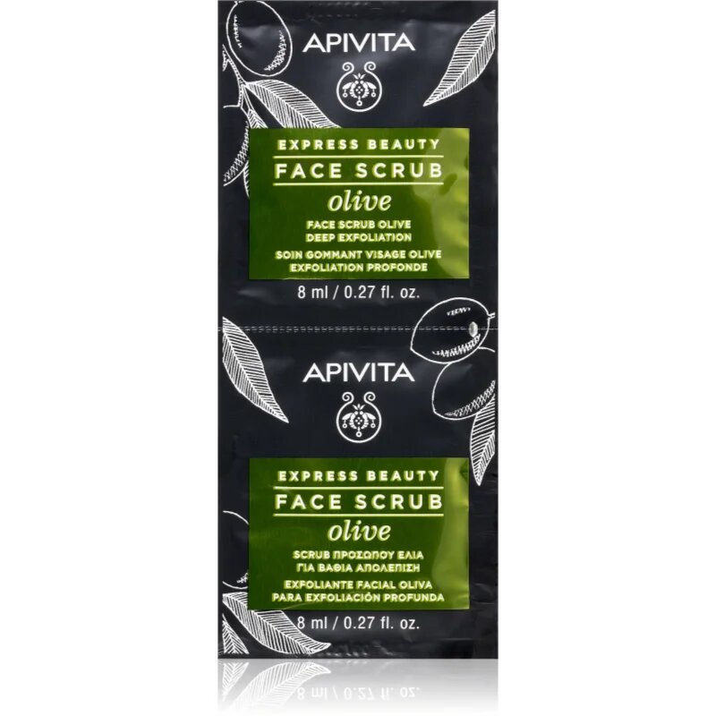 Apivita Express Beauty Face Scrub Olive intenzivní čisticí peeling na obličej 2x8 ml