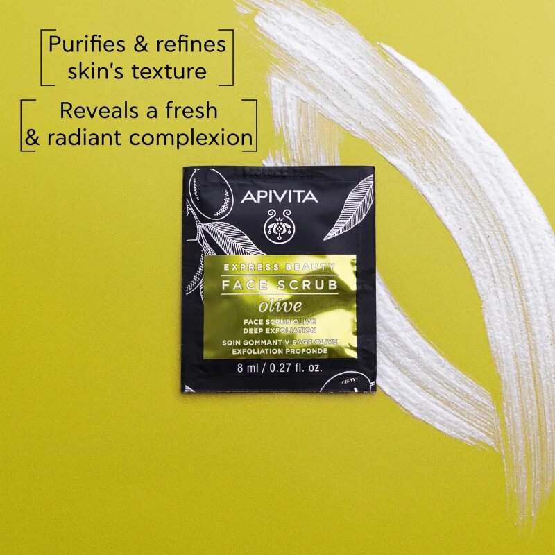 Apivita Express Beauty Face Scrub Olive intenzivní čisticí peeling na obličej 2x8 ml