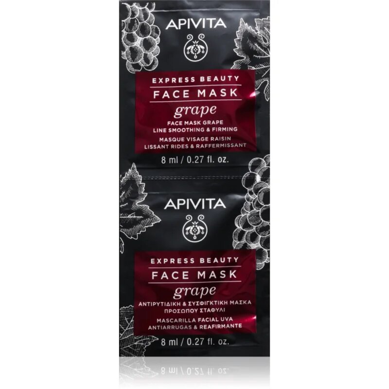 Apivita Express Beauty Grape zpevňující pleťová maska 2x8 ml