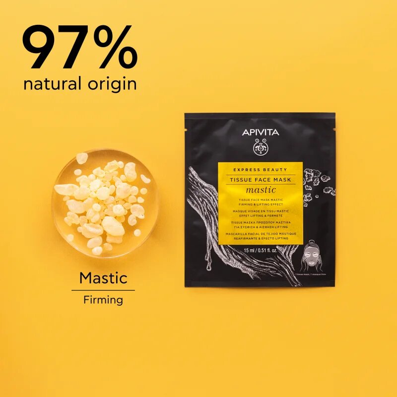 Apivita Express Beauty Lifting Tissue Face Mask Mastic liftingová plátýnková maska 15 ml