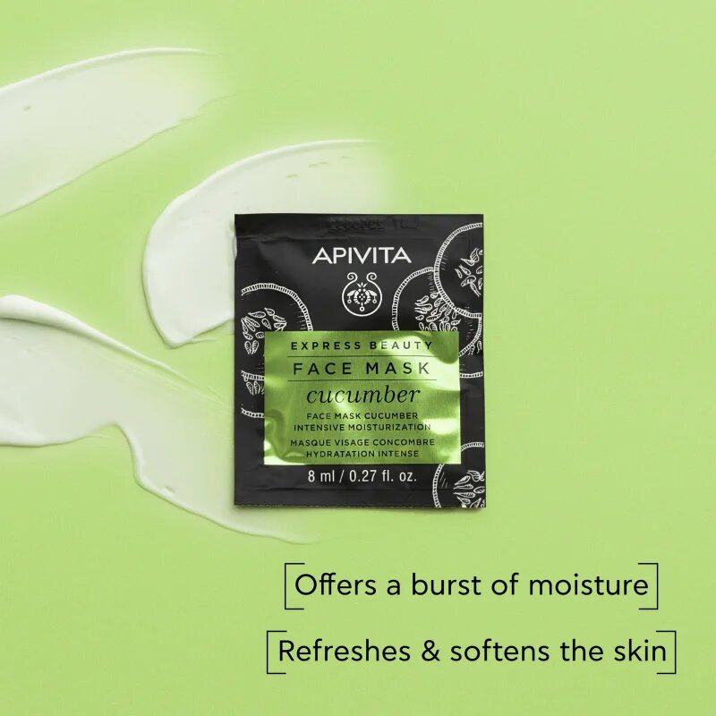 Apivita Express Beauty Moisturizing Face Mask Cucumber intenzivně hydratační pleťová maska 2x8 ml