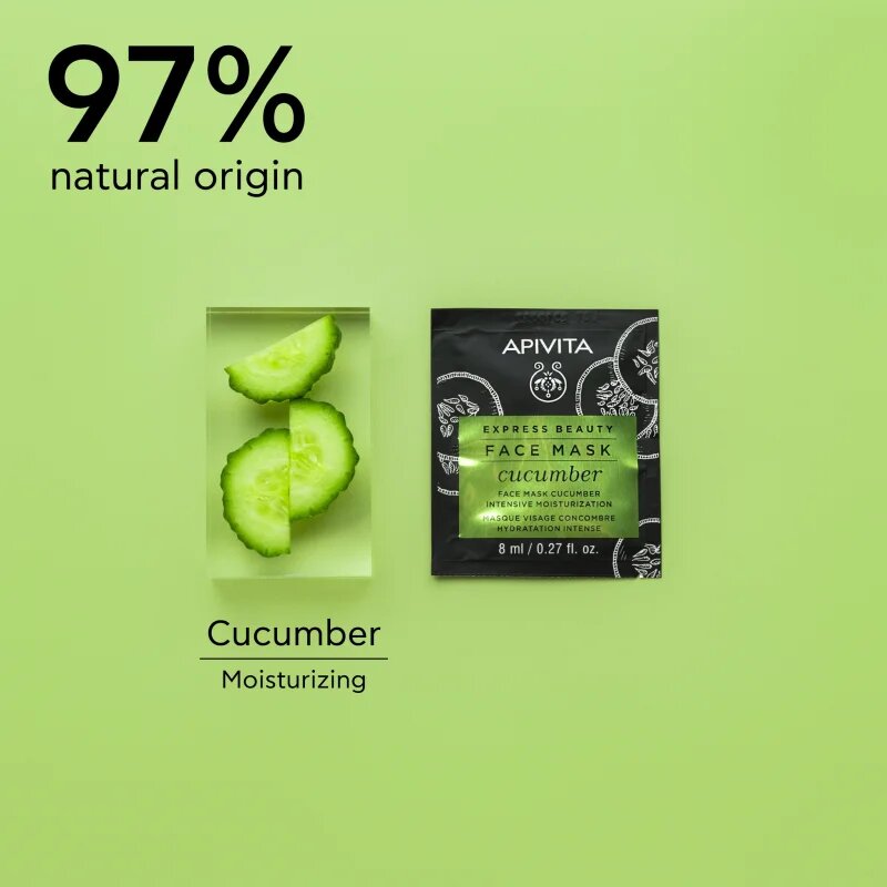 Apivita Express Beauty Moisturizing Face Mask Cucumber intenzivně hydratační pleťová maska 2x8 ml