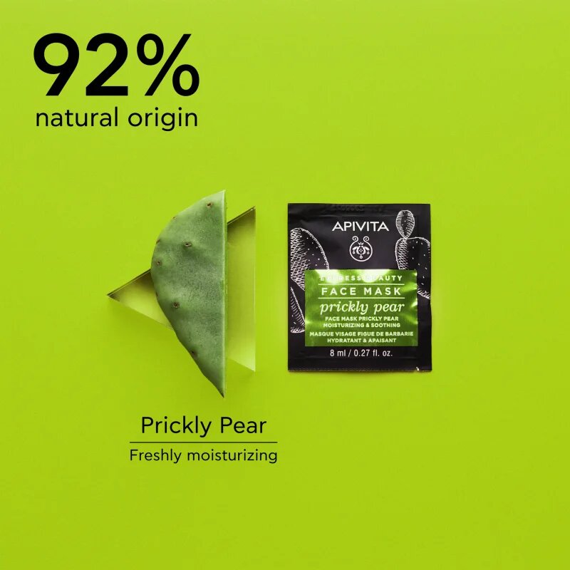 Apivita Express Beauty Moisturizing Face Mask Prickly Pear zklidňující pleťová maska s hydratačním účinkem 2x8 ml