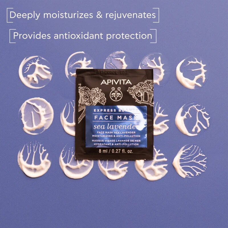 Apivita Express Beauty Moisturizing Face Mask Sea Lavender pleťová maska s hydratačním účinkem 2x8 ml
