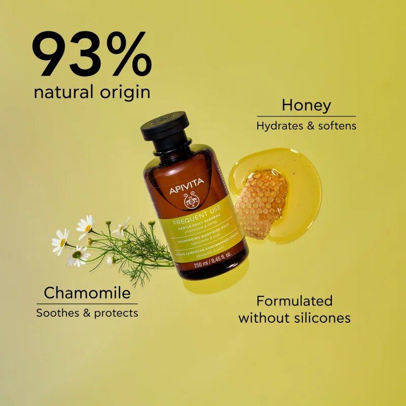 Apivita Frequent Use Gentle Daily Shampoo šampon pro každodenní mytí vlasů s heřmánkem 250 ml