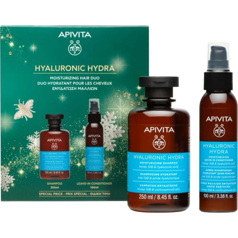 Apivita Hyaluronic Hydra Moisturizing Hair Duo vánoční dárková sada pro intenzivní hydrataci