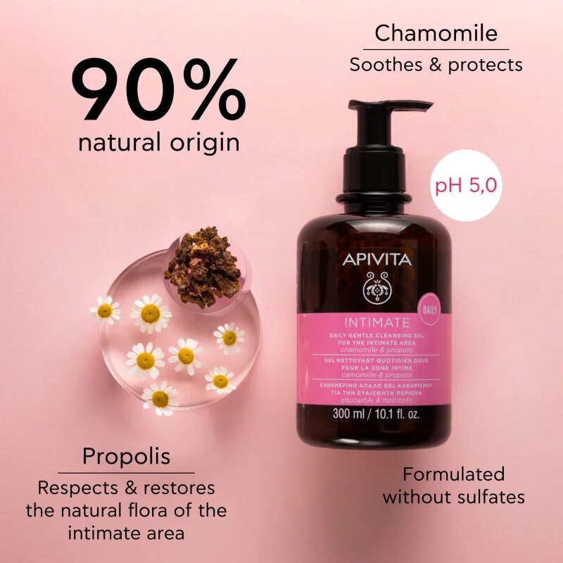 Apivita Intimate Daily Cleansing Gel svěží gel pro intimní hygienu 300 ml
