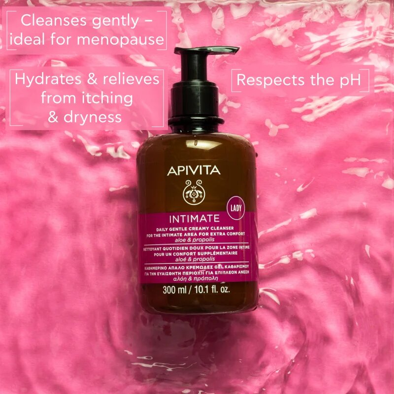 Apivita Intimate Lady Creamy Cleanser jemný gel na intimní hygienu pro každodenní použití 300 ml