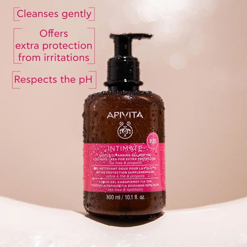 Apivita Intimate Plus Cleansing Gel jemný pěnivý mycí gel na intimní hygienu 300 ml