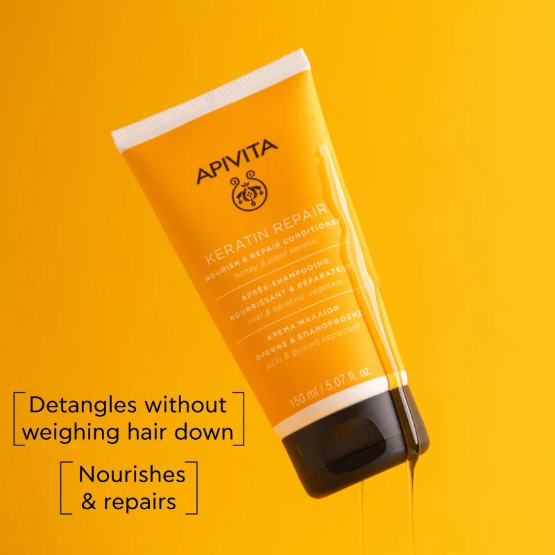 Apivita Keratin Repair Nourish Repair Conditioner obnovující kondicionér s keratinem pro suché a poškozené vlasy 150 ml