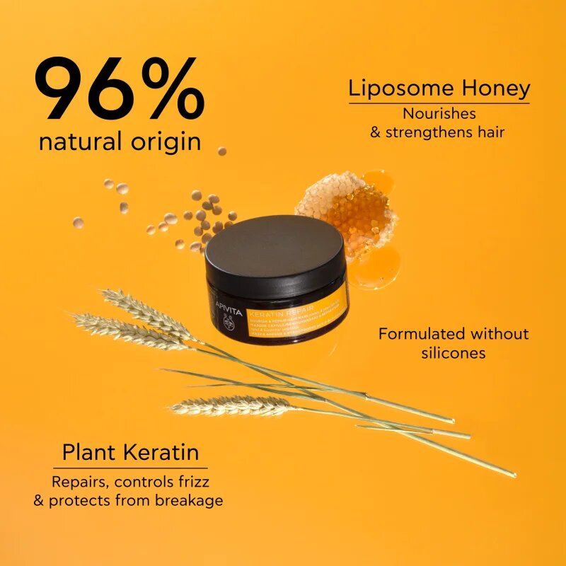 Apivita Keratin Repair Nourish Repair Hair Mask obnovující maska pro poškozené vlasy s keratinem 200 ml