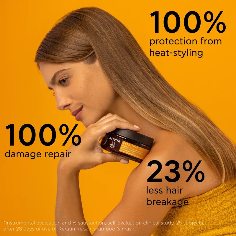 Apivita Keratin Repair Nourish Repair Hair Mask obnovující maska pro poškozené vlasy s keratinem 200 ml