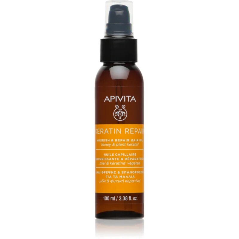 Apivita Keratin Repair Nourish Repair Hair Oil vlasový olej pro suché a poškozené vlasy 100 ml