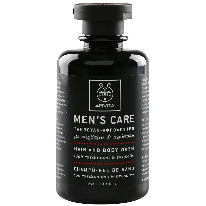 Apivita Men's Care Hair and Body Wash with Cardamon & Propolis šampon a sprchový gel 2 v 1 250 ml