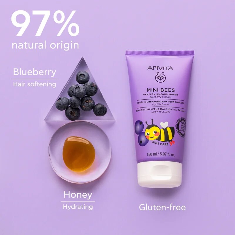 Apivita Mini Bees Gentle Kids Conditioner Blueberry & Honey kondicionér pro děti 150 ml