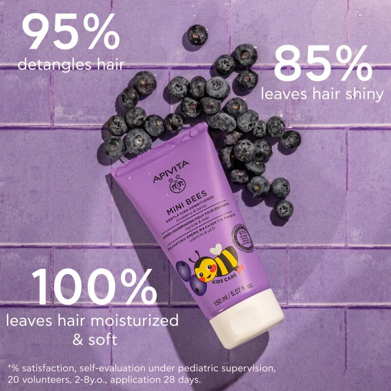 Apivita Mini Bees Gentle Kids Conditioner Blueberry & Honey kondicionér pro děti 150 ml