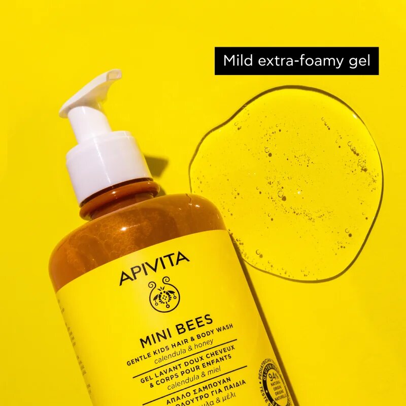 Apivita Mini Bees Gentle Kids Hair&Body wash Calendula&Honey mycí gel na tělo a vlasy 500 ml