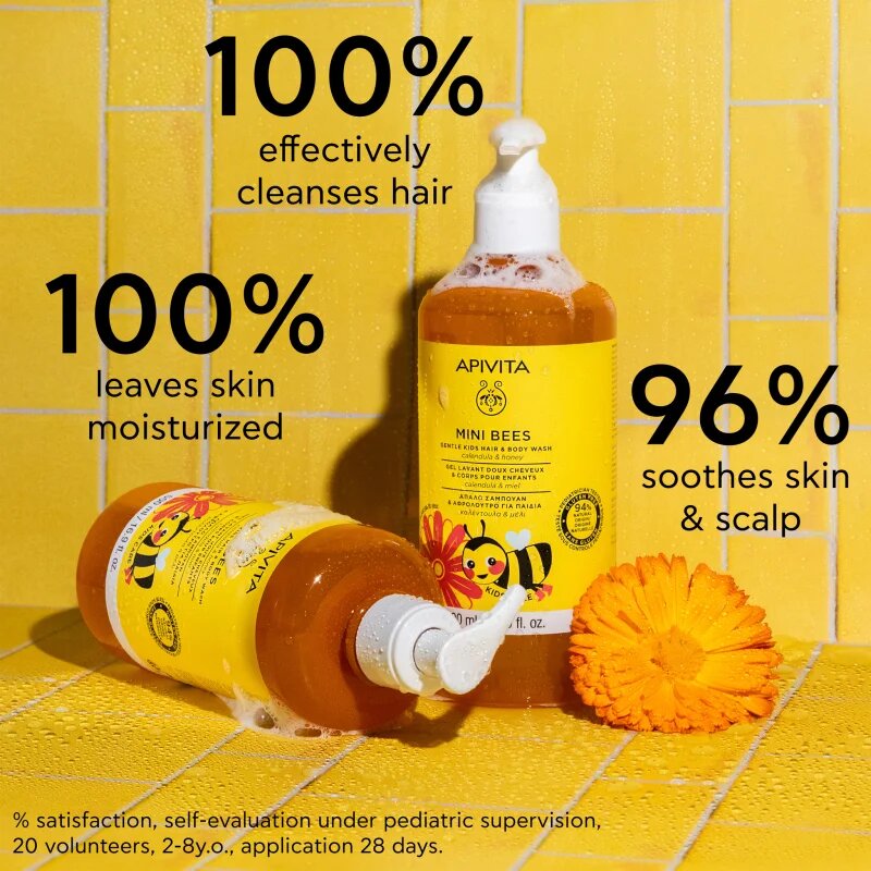Apivita Mini Bees Gentle Kids Hair&Body wash Calendula&Honey mycí gel na tělo a vlasy 500 ml
